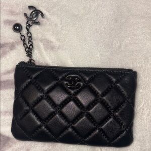 Black Quilted Wristlet with Logo Charm fashion … inspired by